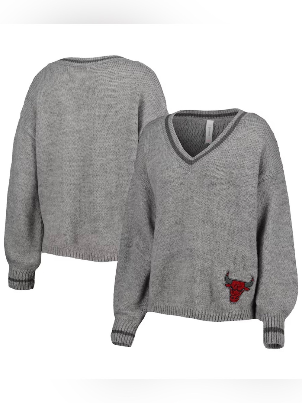 New Lusso Chicago Bulls Women's Scarletts Lantern Sleeve Pullover Sweater Size L